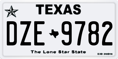 TX license plate DZE9782