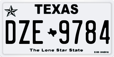 TX license plate DZE9784