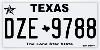 TX license plate DZE9788