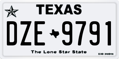 TX license plate DZE9791