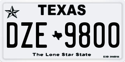 TX license plate DZE9800
