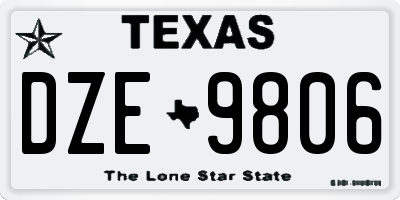 TX license plate DZE9806
