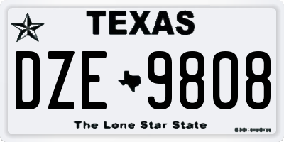 TX license plate DZE9808