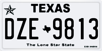 TX license plate DZE9813
