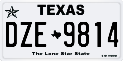 TX license plate DZE9814