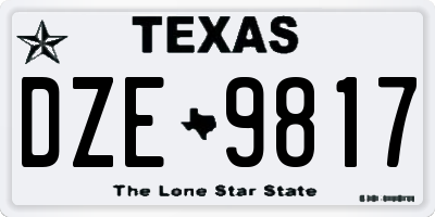 TX license plate DZE9817