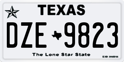 TX license plate DZE9823