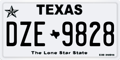 TX license plate DZE9828