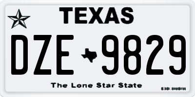 TX license plate DZE9829