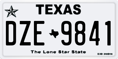 TX license plate DZE9841