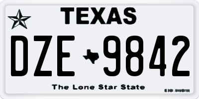 TX license plate DZE9842