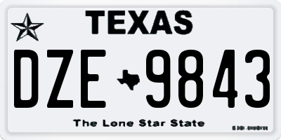 TX license plate DZE9843