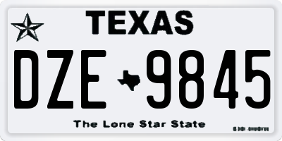 TX license plate DZE9845