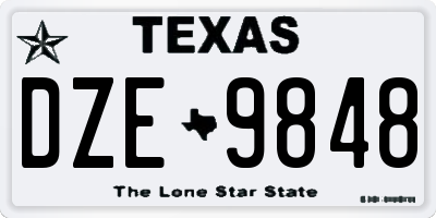 TX license plate DZE9848