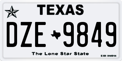 TX license plate DZE9849