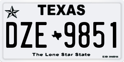 TX license plate DZE9851