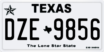 TX license plate DZE9856