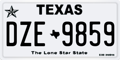 TX license plate DZE9859