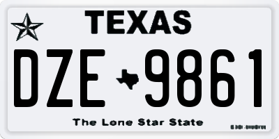 TX license plate DZE9861