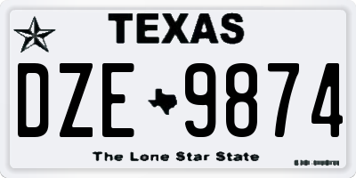 TX license plate DZE9874