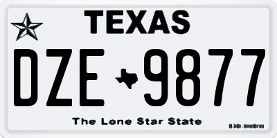 TX license plate DZE9877