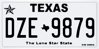 TX license plate DZE9879
