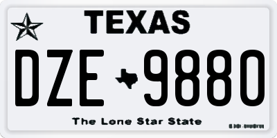 TX license plate DZE9880
