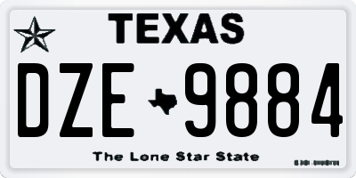 TX license plate DZE9884