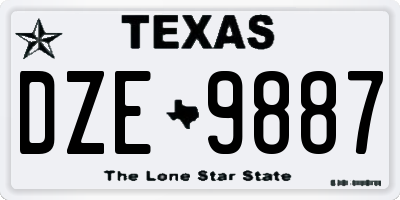 TX license plate DZE9887
