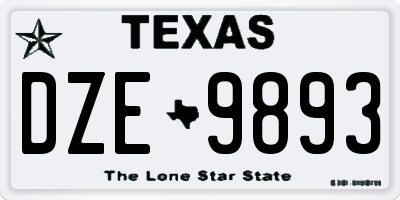 TX license plate DZE9893