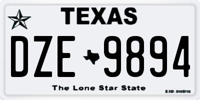 TX license plate DZE9894