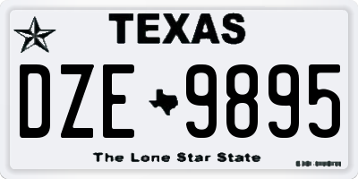 TX license plate DZE9895