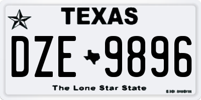TX license plate DZE9896