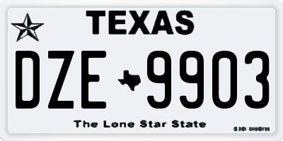 TX license plate DZE9903