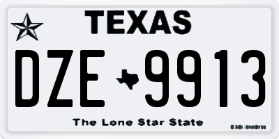 TX license plate DZE9913