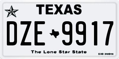 TX license plate DZE9917