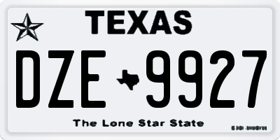 TX license plate DZE9927