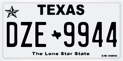 TX license plate DZE9944
