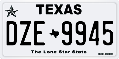 TX license plate DZE9945