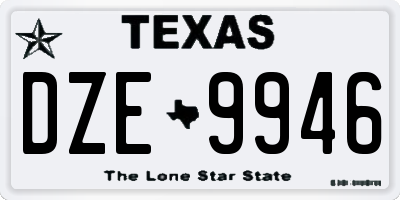 TX license plate DZE9946