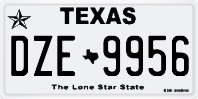 TX license plate DZE9956