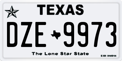 TX license plate DZE9973