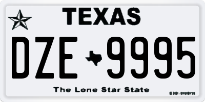 TX license plate DZE9995