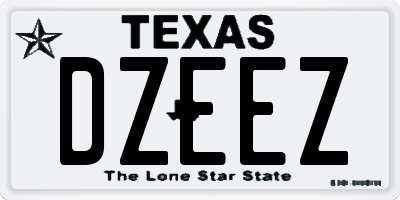 TX license plate DZEEZ