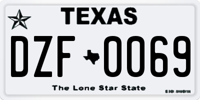 TX license plate DZF0069