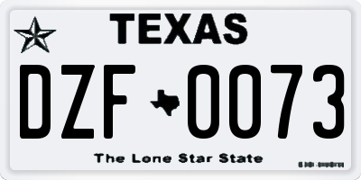 TX license plate DZF0073