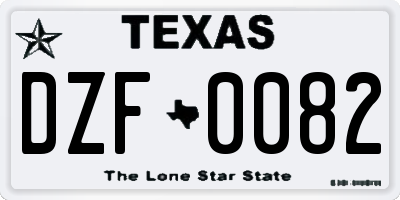 TX license plate DZF0082