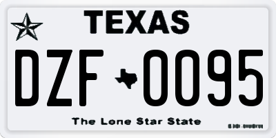 TX license plate DZF0095