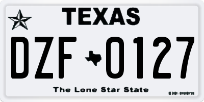 TX license plate DZF0127