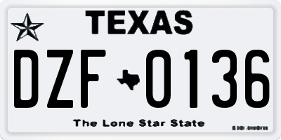 TX license plate DZF0136